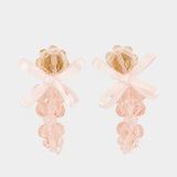 Petite Bow Earrings - Simone Rocha - Crystal - Pink
