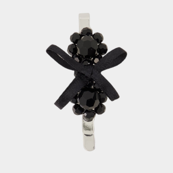Petite Bow Mini Flower Hair Clips - Simone Rocha - Crystal  display picture 3