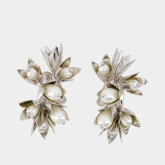 Flower Earrings - Simone Rocha - Pearl - Silver