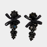 Petite Bow Earrings - Simone Rocha - Crystal - Black