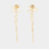 Petite Bow Drip Earrings - Simone Rocha - Crystal - Yellow
