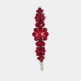 Large Flower Hair Clip - Simone Rocha - Brass - Red