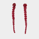 Drip Earrings - Simone Rocha - Crystal - Red