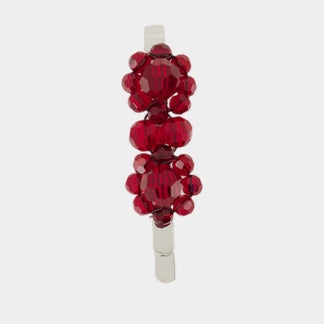 Mini Flower Hair Clip - Simone Rocha - Crystal - Red