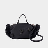 Mini Double Ribbon Rosette Purse - Simone Rocha - Nylon - Black