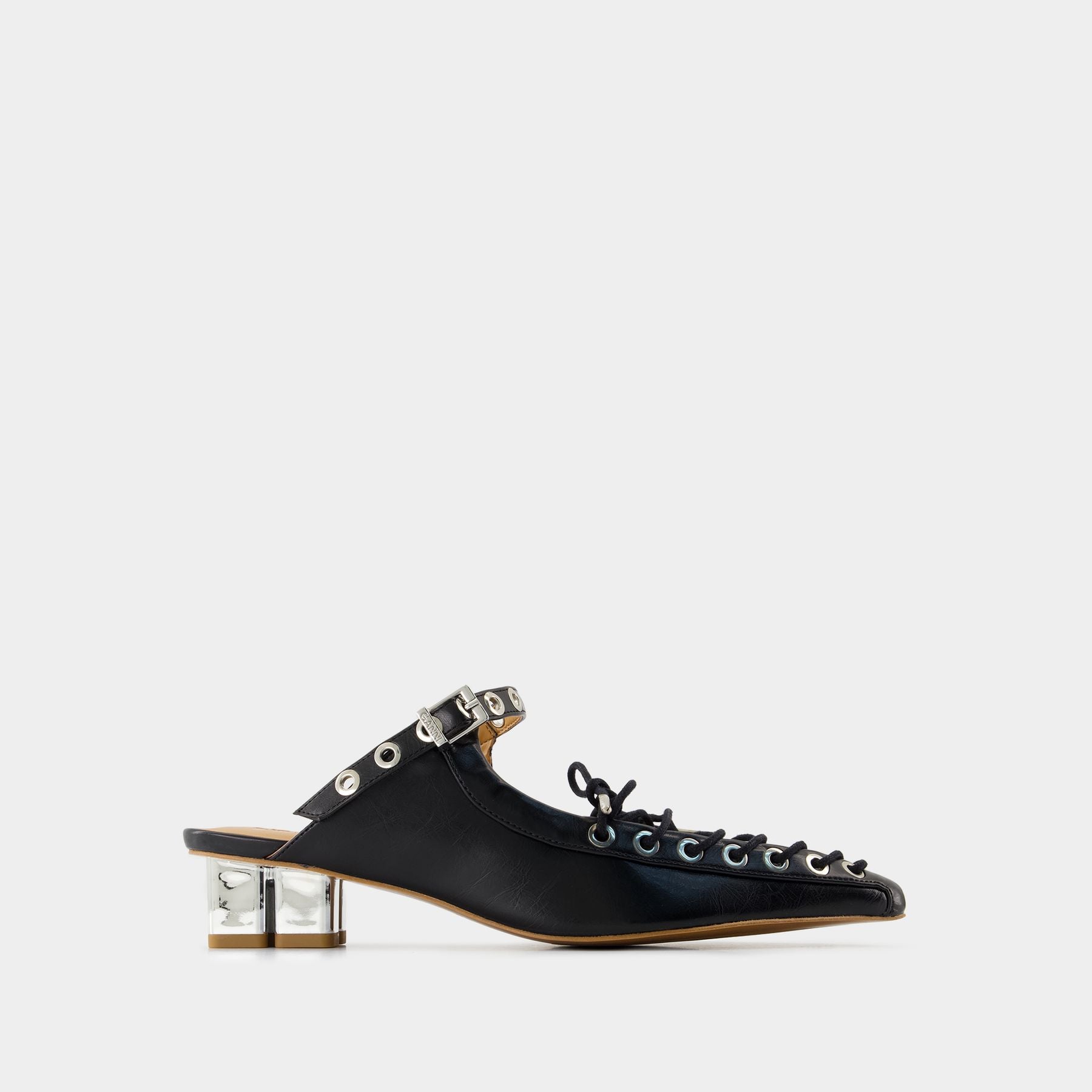 サンダル・ミュール Eyelets Sandals - Ganni - Synthetique - Black Eyelets Sandals - Ganni - Synthetique - Black