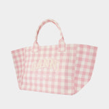 Xxl Pocket Shopping Bag - Ganni - Cotton - Pink