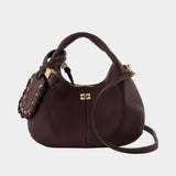 Mini Grained Purse - Ganni - Synthetic - Brown