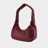 Medium Laces Shoulder Bag - Ganni - Leather - Burgundy