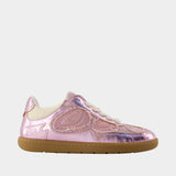 Crinkle Metallic Sneakers - Ganni - Synthetic - Pink