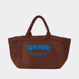 Xxl Beach Resort Tote Bag - Ganni - Cotton - Brown