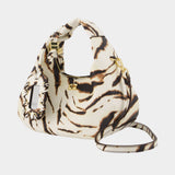 Hobo Mini Zebra Purse - Ganni - Synthetic - Ivory