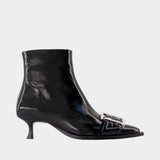 Buckle Low Boots - Ganni - Cotton - Black