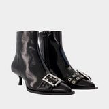 Buckle Low Boots - Ganni - Cotton - Black