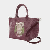 Small Easy Snow Teddy Bear Shopper Bag - Ganni - Cotton - Multicolor