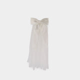 Bow Embellished Veil Hair Clips - SELF PORTRAIT - Synthetic - White
