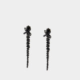 Petite Bow Drip Earrings - Simone Rocha - Crystal - Black