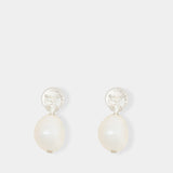 Pearl Heart Crystal Stud Earrings - Simone Rocha - Pearls - Ivory