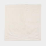 Embroidered Monogram Scarf - TOTEME - Silk - Beige