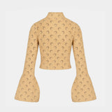 Fluffy Moon High Neck Hoodie - Marine Serre - Cotton - Beige