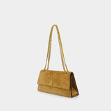 Kira Turnlock Shoulder Bag - Tory Burch - Leather - Khaki