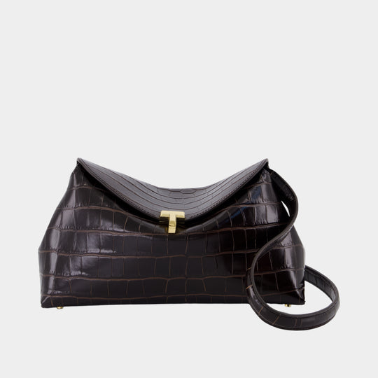 T-Lock Pouch - TOTEME - Leather - Brown