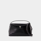 T-Lock Top Handle Bag - TOTEME - Leather - Black