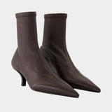 Sock Ankle Boots - TOTEME - Leather - Brown