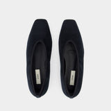 Minimalist ballerinas - TOTEME - Velvet - Black