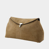 T-Lock Clutch - TOTEME - Leather - Beige