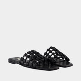 Braided Bandeau Sandals - TOTEME - Leather - Black