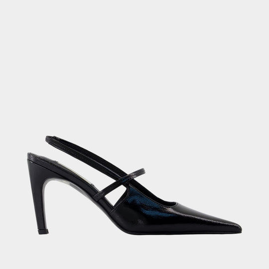 Naplack Stiletto Slingbacks - TOTEME - Leather - Black