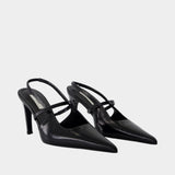 Naplack Stiletto Slingbacks - TOTEME - Leather - Black