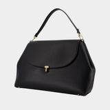 T-Lock Satchel Purse - TOTEME - Leather - Black