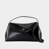 T-Lock Naplack Top Handle Purse - TOTEME - Leather - Black