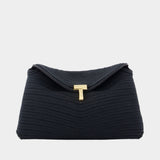Mini T-Lock Rope Clutch - TOTEME - Canvas - Black
