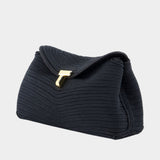 Mini T-Lock Rope Clutch - TOTEME - Canvas - Black