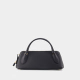 Lock Top Handle Purse - Tory Burch - Leather - Black