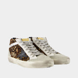 Mid Star Sneakers - Golden Goose Deluxe Brand - Leather - Beige