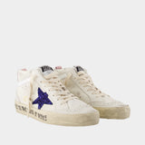 Mid Star Sneakers - Golden Goose Deluxe Brand - Leather - White