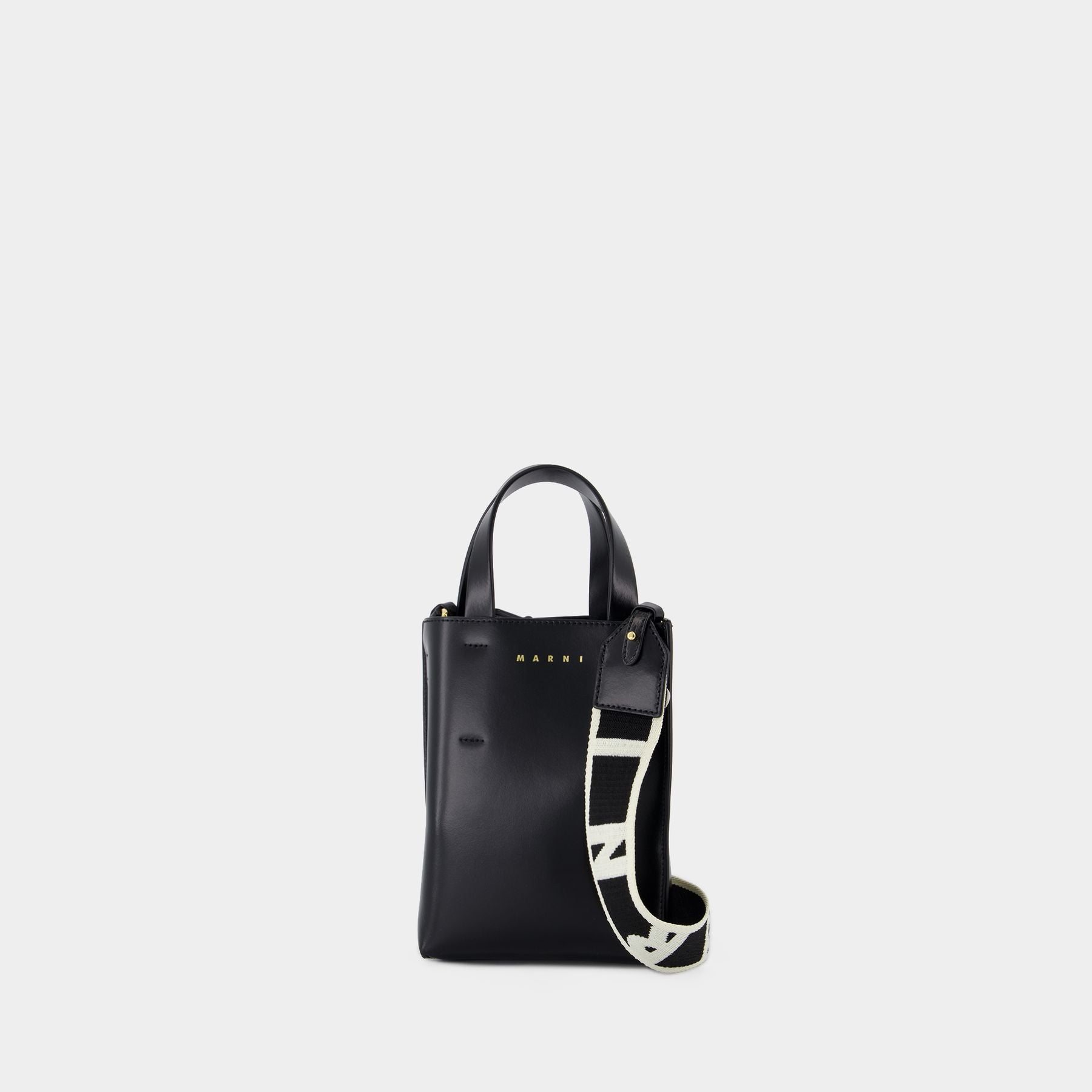 【関税込み】Museo Nano Shopper Bag - Marni - Leather - Black Museo Nano Shopper Bag - Marni - Leather - Black