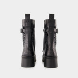 Combat lace-up boots - Valentino - Leather - Black