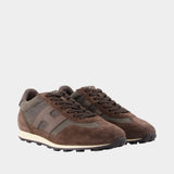 H699 Allacciato H Sneakers - Hogan - Leather - Brown