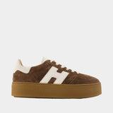 H698 Allacciato H Sneakers - Hogan - Leather - Brown