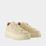 H Stripes Sneakers - Hogan - Leather - Beige