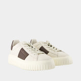 H Stripes Sneakers - Hogan - Leather - White