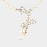 Claude Small Pearl necklace - Vivienne Westwood - Brass - Silver plated