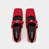 Gianni Ribbon Flat Shoes - Versace - Leather - Red
