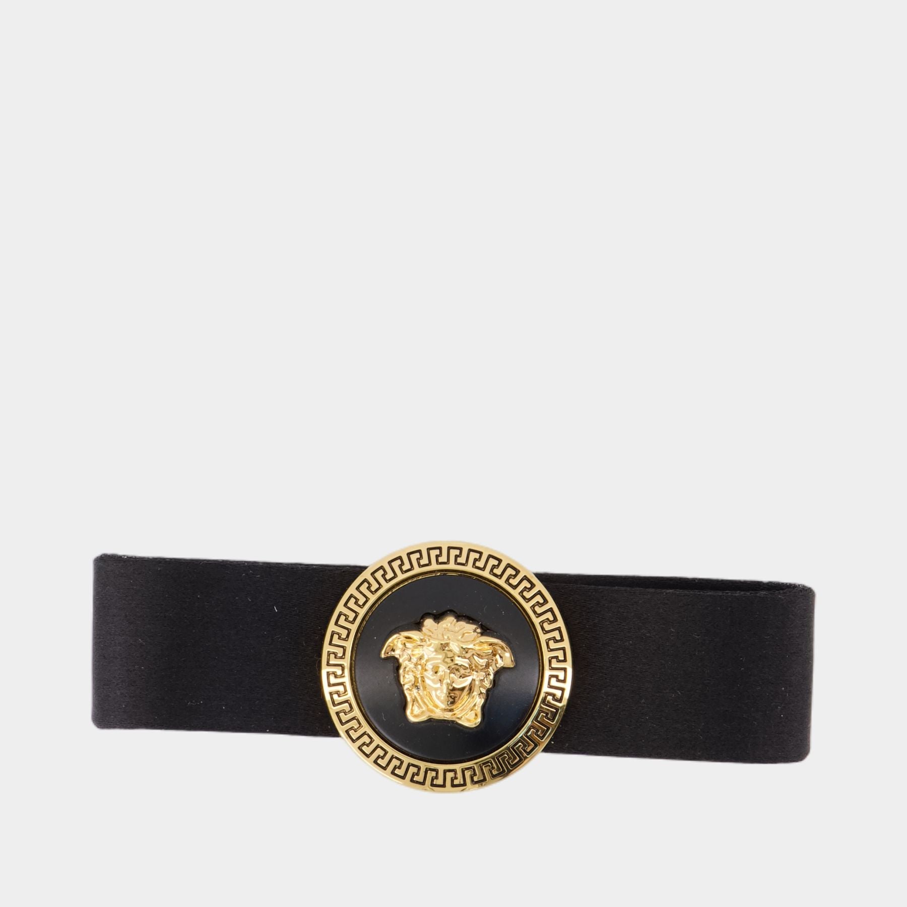 Versace Medusa Hair Clips - Silk - Black/Gold - NWT Versace HAIR CLIP GIANNI RIBBON BOW BIGGIE MEDUSA LEFT  main image 2