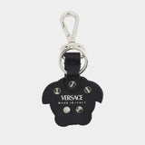Charm Keychain - Versace - Leather - Black